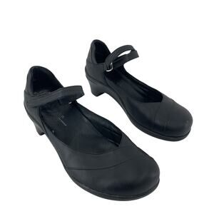Aravon Maya Black Leather Mary Jane Shoes Women Size 9 Preowned